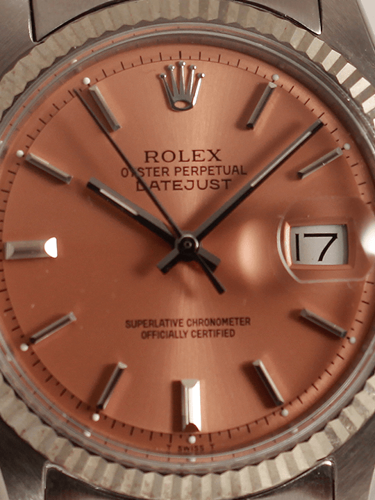 Rolex Datejust Pink Dial close up